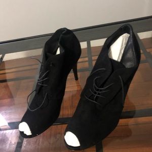 Peep toe booties